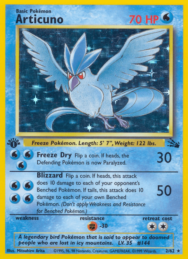 Articuno (2/62) [Fossil 1st Edition] Pokemon Single Pokémon  | Multizone: Comics And Games