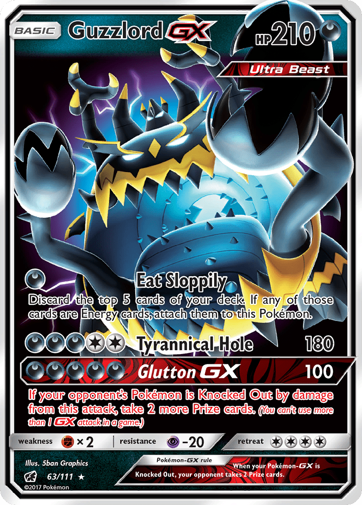 Guzzlord GX (63/111) [Sun & Moon: Crimson Invasion] Pokemon Single Pokémon  | Multizone: Comics And Games