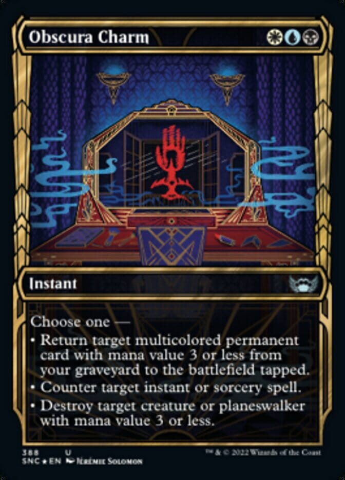 Obscura Charm (Showcase Golden Age Gilded Foil) [Streets of New Capenna] MTG Single Magic: The Gathering  | Multizone: Comics And Games