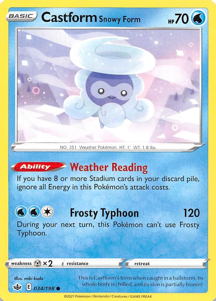 Castform Snowy Form (034/198) [Sword & Shield: Chilling Reign] Pokemon Single Pokémon  | Multizone: Comics And Games