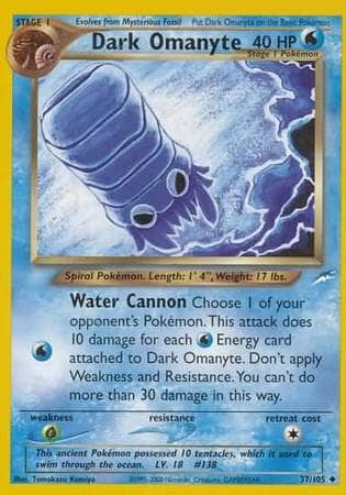 Dark Omanyte (37/105) [Neo Destiny Unlimited] Pokemon Single Pokémon  | Multizone: Comics And Games