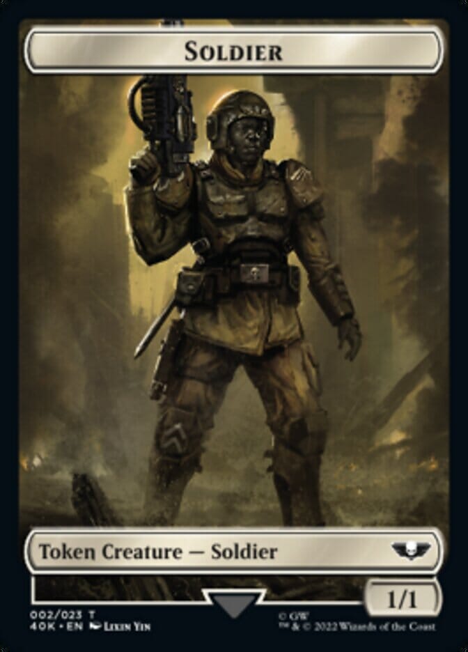 Soldier (002) // Space Marine Devastator Double-sided Token [Universes Beyond: Warhammer 40,000 Tokens] MTG Single Magic: The Gathering  | Multizone: Comics And Games