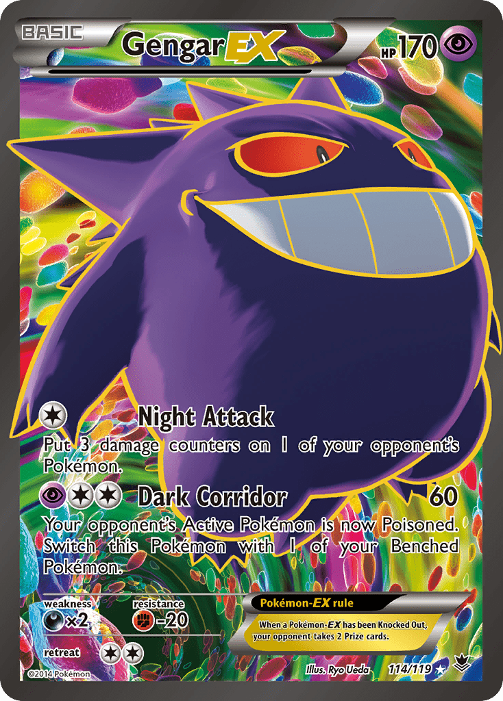 Gengar EX (114/119) [XY: Phantom Forces] Pokemon Single Pokémon  | Multizone: Comics And Games