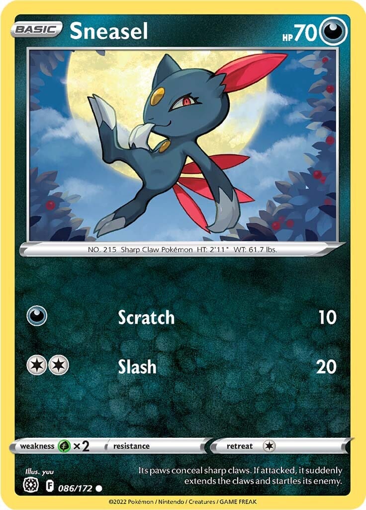 Sneasel (086/172) [Sword & Shield: Brilliant Stars] Pokemon Single Pokémon  | Multizone: Comics And Games