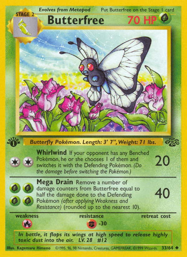 Butterfree (33/64) [Jungle 1st Edition] Pokemon Single Pokémon  | Multizone: Comics And Games