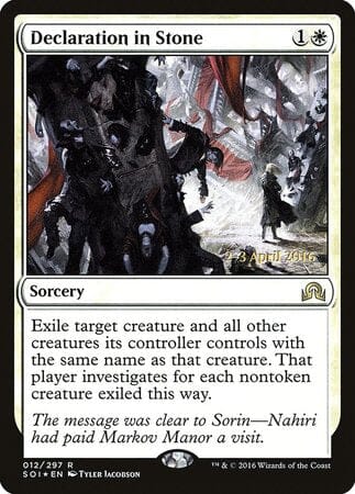 Declaration in Stone [Shadows over Innistrad Promos] MTG Single Magic: The Gathering  | Multizone: Comics And Games