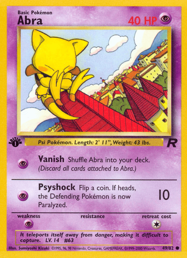 Abra (49/82) [Team Rocket 1st Edition] Pokemon Single Pokémon  | Multizone: Comics And Games