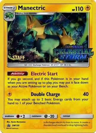 Manectric (SM130) (Staff Prerelease Promo) [Sun & Moon: Black Star Promos] Pokemon Single Pokémon  | Multizone: Comics And Games
