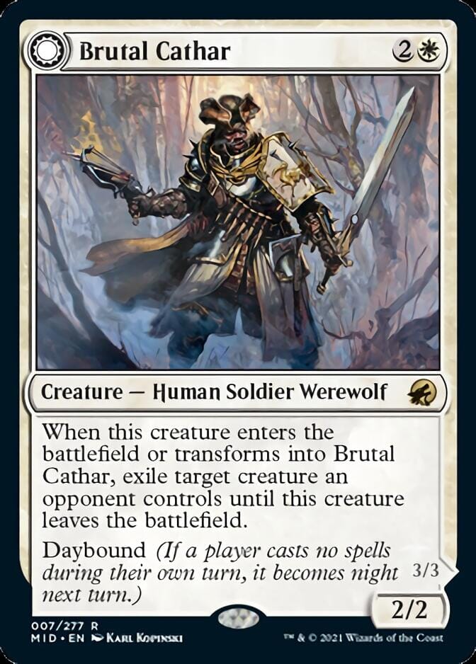 Brutal Cathar // Moonrage Brute [Innistrad: Midnight Hunt] MTG Single Magic: The Gathering  | Multizone: Comics And Games