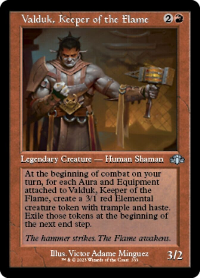 Valduk, Keeper of the Flame (Retro) [Dominaria Remastered] MTG Single Magic: The Gathering  | Multizone: Comics And Games