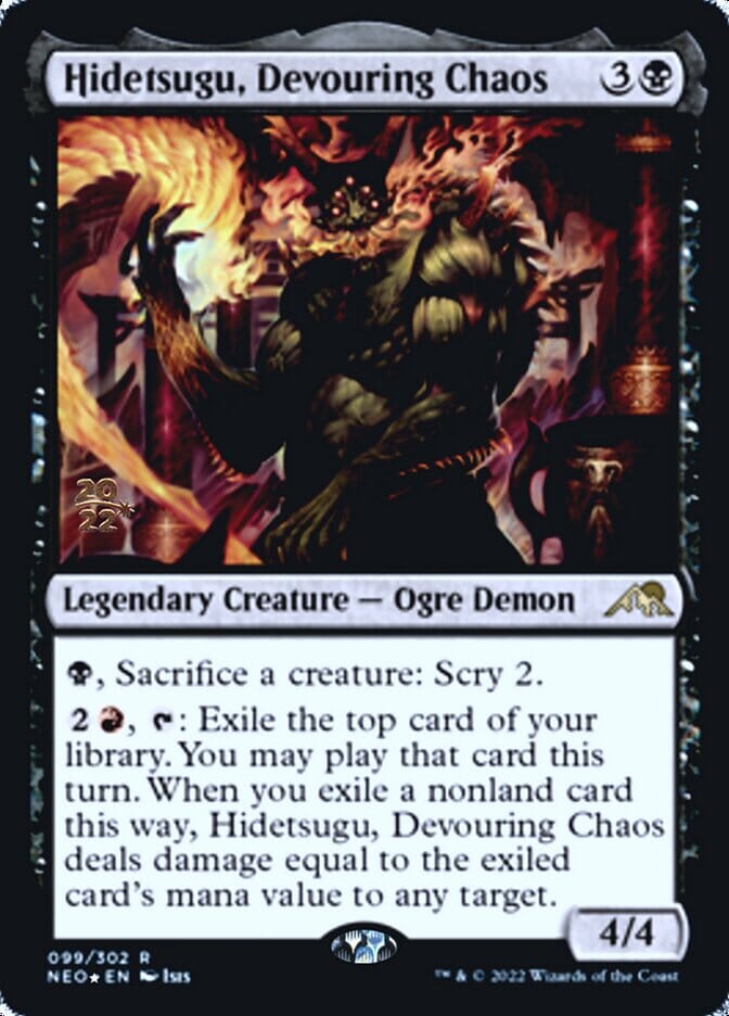 Hidetsugu, Devouring Chaos [Kamigawa: Neon Dynasty Prerelease Promos] MTG Single Magic: The Gathering  | Multizone: Comics And Games