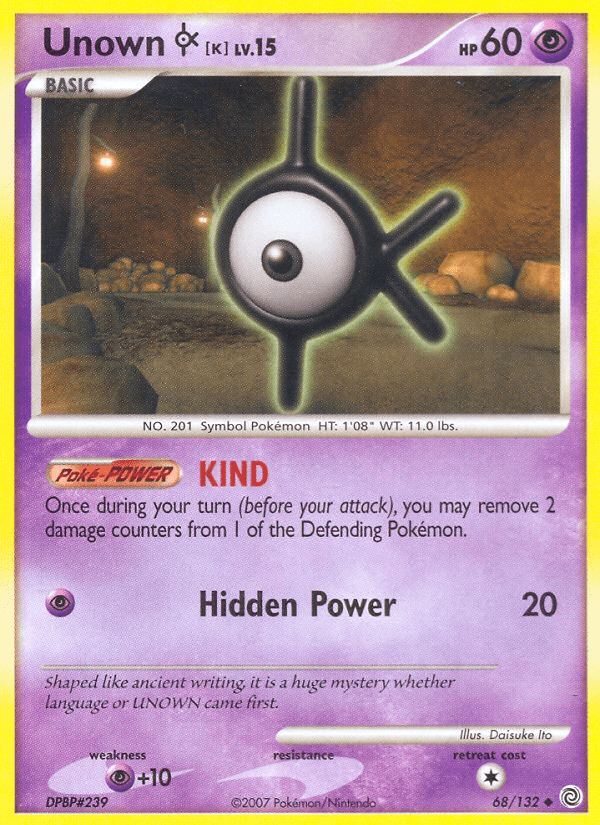 Unown K (68/132) [Diamond & Pearl: Secret Wonders] Pokemon Single Pokémon  | Multizone: Comics And Games