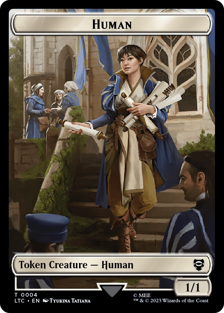 Human (04) // Human Soldier (01) Double-Sided Token [The Lord of the Rings: Tales of Middle-Earth Commander Tokens] MTG Single Magic: The Gathering  | Multizone: Comics And Games