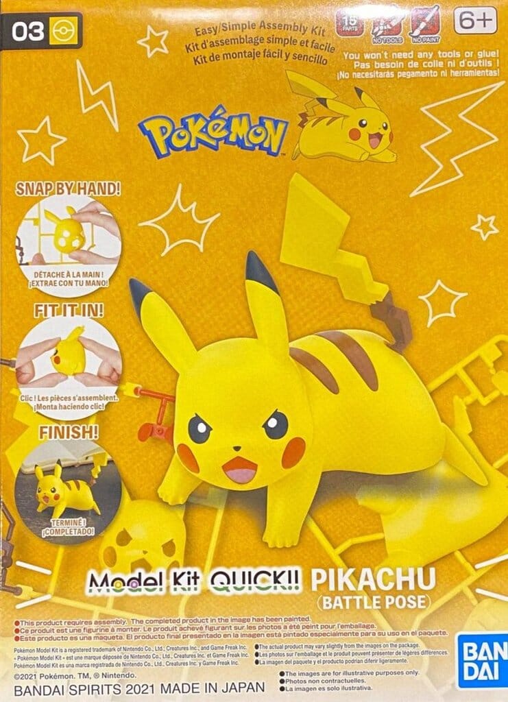 Pokemon Model Kit Quick!! 03 PIKACHU (Battle Pose) Bandai  | Multizone: Comics And Games