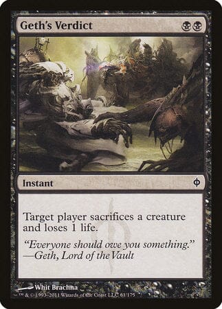 Geth's Verdict [New Phyrexia] MTG Single Magic: The Gathering  | Multizone: Comics And Games