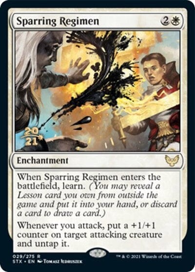 Sparring Regimen [Strixhaven: School of Mages Prerelease Promos] MTG Single Magic: The Gathering  | Multizone: Comics And Games
