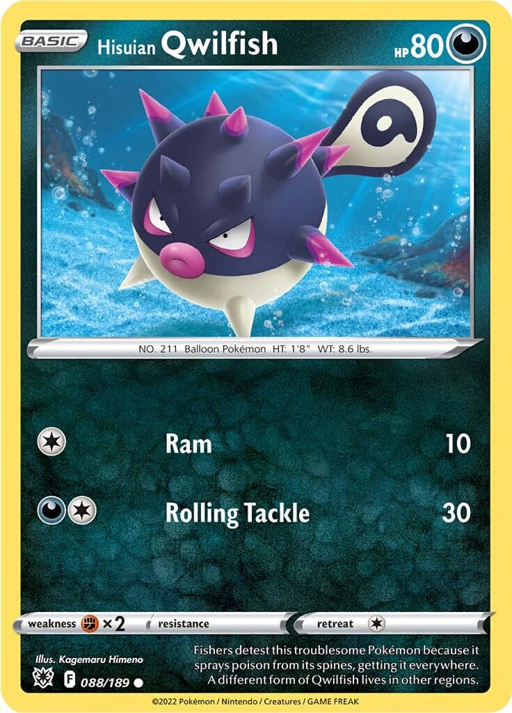 Hisuian Qwilfish (088/189) [Sword & Shield: Astral Radiance] Pokemon Single Pokémon  | Multizone: Comics And Games
