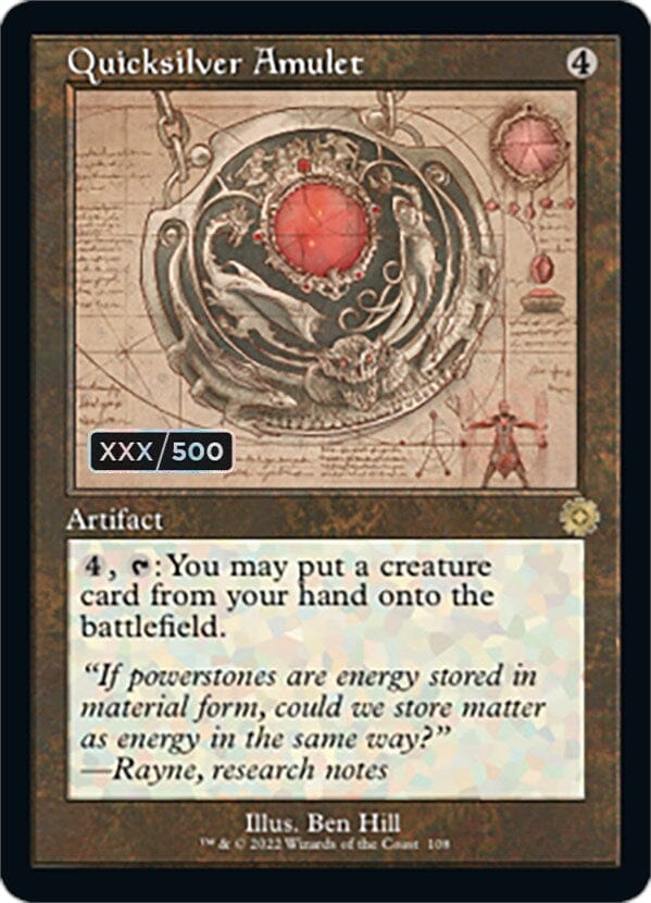 Quicksilver Amulet (Retro Schematic) (Serial Numbered) [The Brothers' War Retro Artifacts] MTG Single Magic: The Gathering  | Multizone: Comics And Games