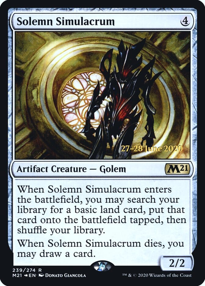 Solemn Simulacrum [Core Set 2021 Prerelease Promos] MTG Single Magic: The Gathering  | Multizone: Comics And Games