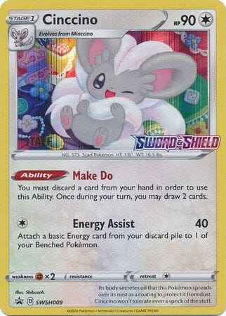 Cinccino (SWSH009) (Staff Prerelease Promo) [Sword & Shield: Black Star Promos] Pokemon Single Pokémon  | Multizone: Comics And Games