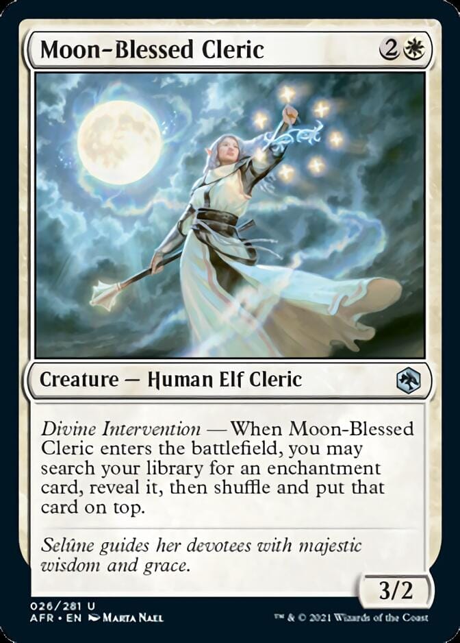 Moon-Blessed Cleric [Dungeons & Dragons: Adventures in the Forgotten Realms] MTG Single Magic: The Gathering  | Multizone: Comics And Games