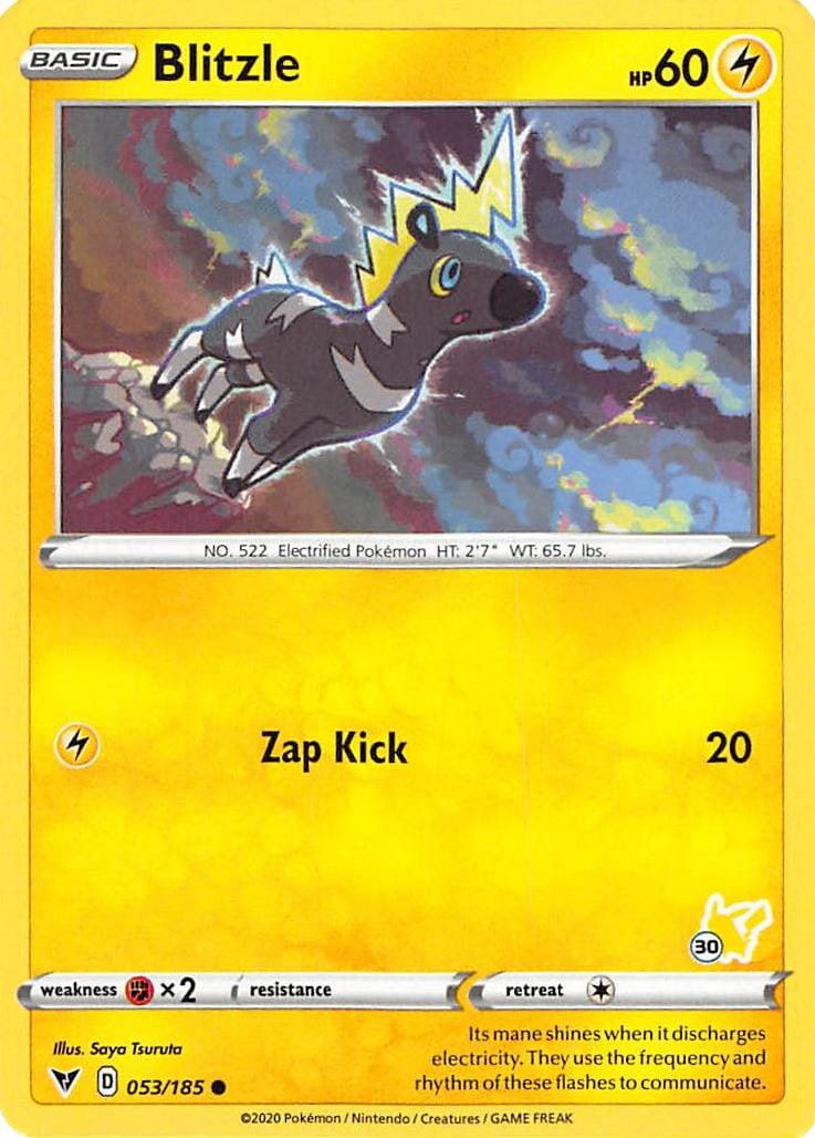 Blitzle (053/185) (Pikachu Stamp #30) [Battle Academy 2022] Pokemon Single Pokémon  | Multizone: Comics And Games