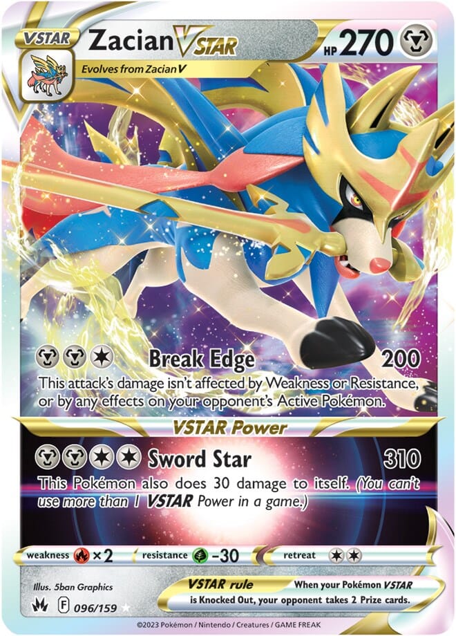 Zacian VSTAR (096/159) [Sword & Shield: Crown Zenith] Pokemon Single Pokémon  | Multizone: Comics And Games