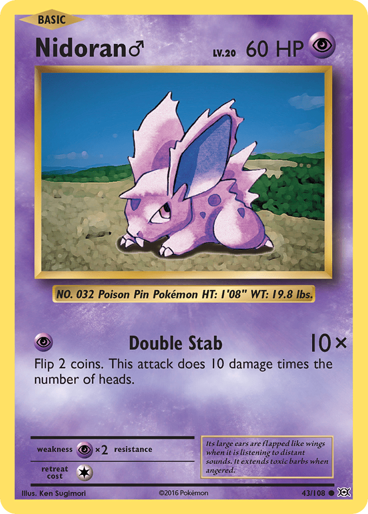 Nidoran (43/108) (Male) [XY: Evolutions] Pokemon Single Pokémon  | Multizone: Comics And Games
