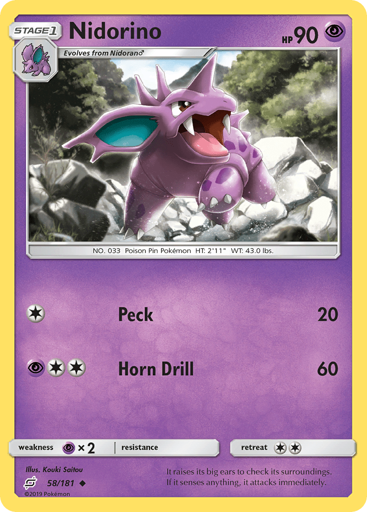 Nidorino (58/181) [Sun & Moon: Team Up] Pokemon Single Pokémon  | Multizone: Comics And Games