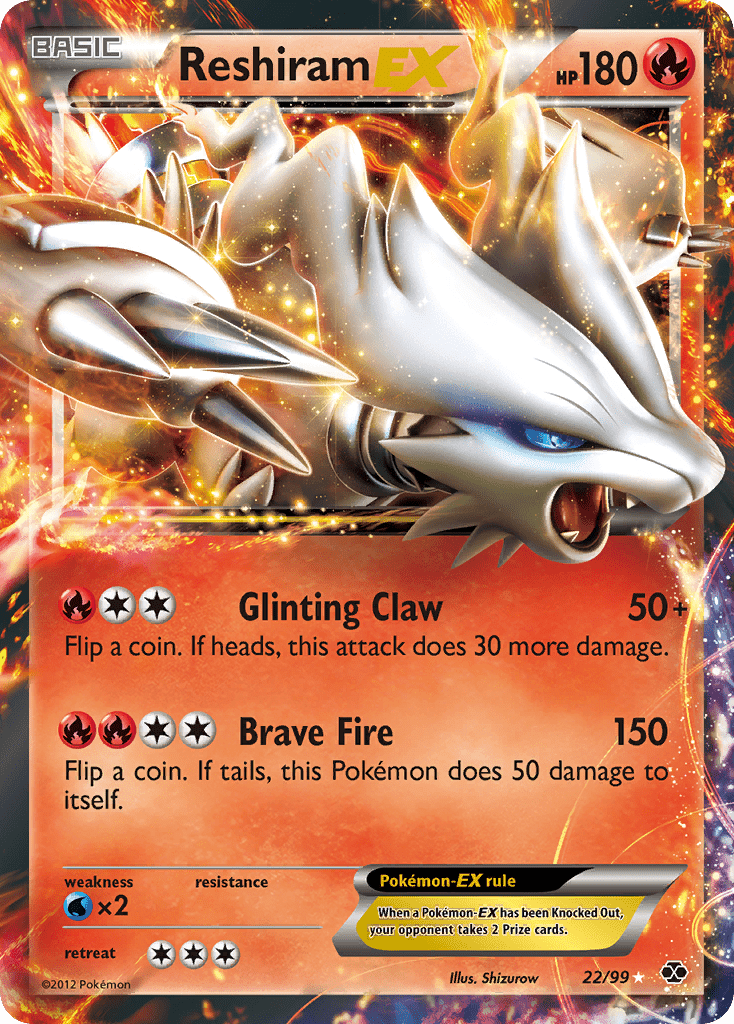 Reshiram EX (22/99) [Black & White: Next Destinies] Pokemon Single Pokémon  | Multizone: Comics And Games