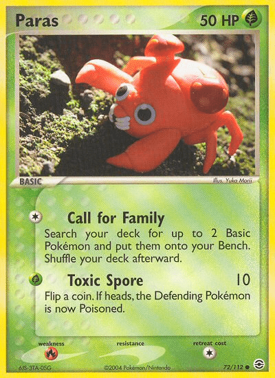Paras (72/112) [EX: FireRed & LeafGreen] Pokemon Single Pokémon  | Multizone: Comics And Games
