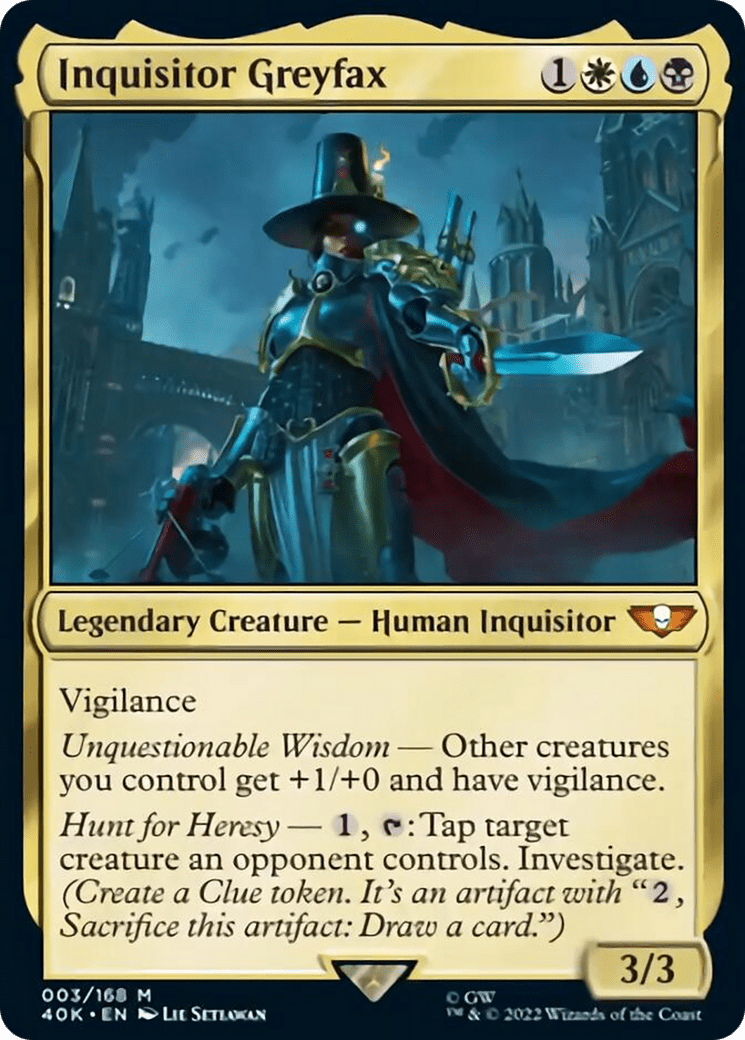 Inquisitor Greyfax (Display Commander) (Etched Foil) [Universes Beyond: Warhammer 40,000] MTG Single Magic: The Gathering  | Multizone: Comics And Games
