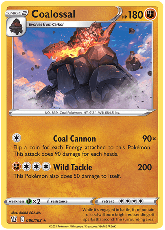 Coalossal (080/163) [Sword & Shield: Battle Styles] Pokemon Single Pokémon  | Multizone: Comics And Games