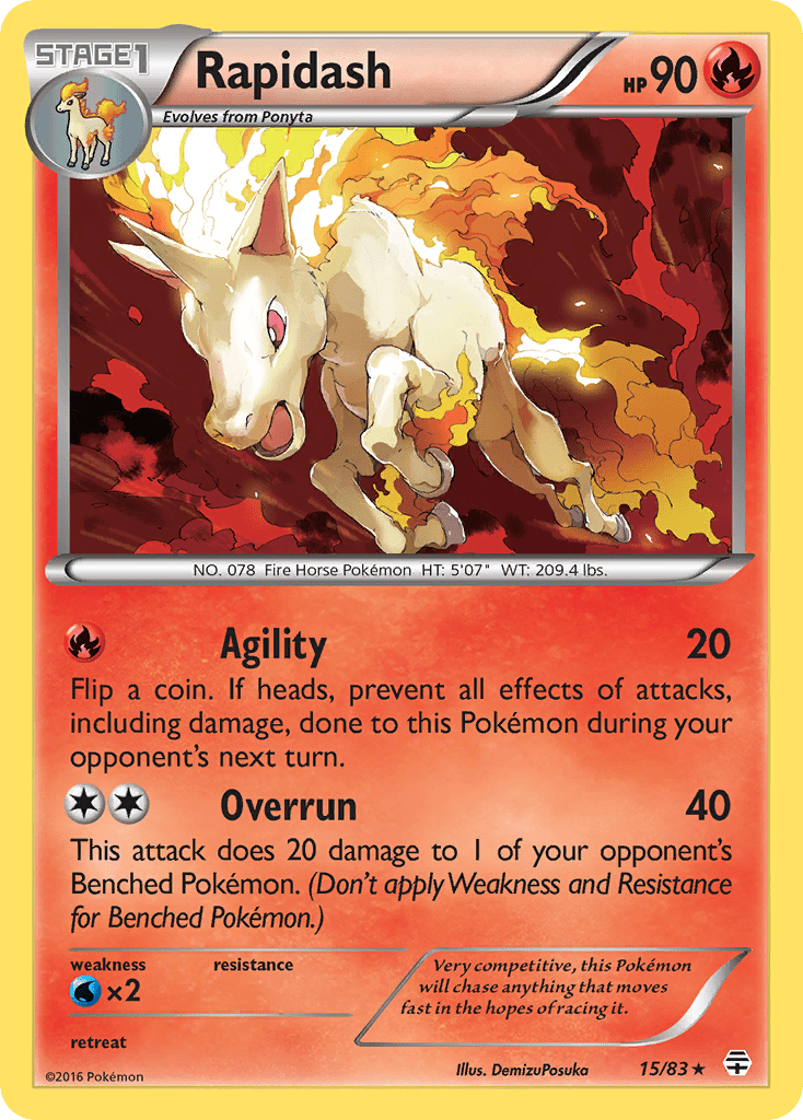 Rapidash (15/83) [XY: Generations] Pokemon Single Pokémon  | Multizone: Comics And Games