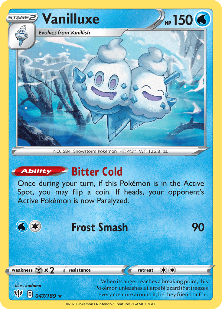 Vanilluxe (047/189) [Sword & Shield: Darkness Ablaze] Pokemon Single Pokémon  | Multizone: Comics And Games