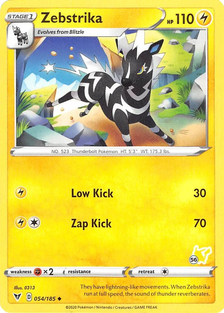 Zebstrika (054/185) (Pikachu Stamp #56) [Battle Academy 2022] Pokemon Single Pokémon  | Multizone: Comics And Games