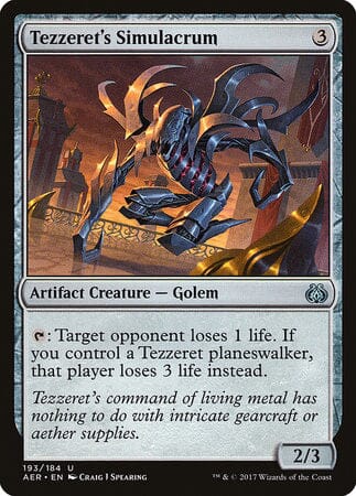 Tezzeret's Simulacrum [Aether Revolt] MTG Single Magic: The Gathering  | Multizone: Comics And Games