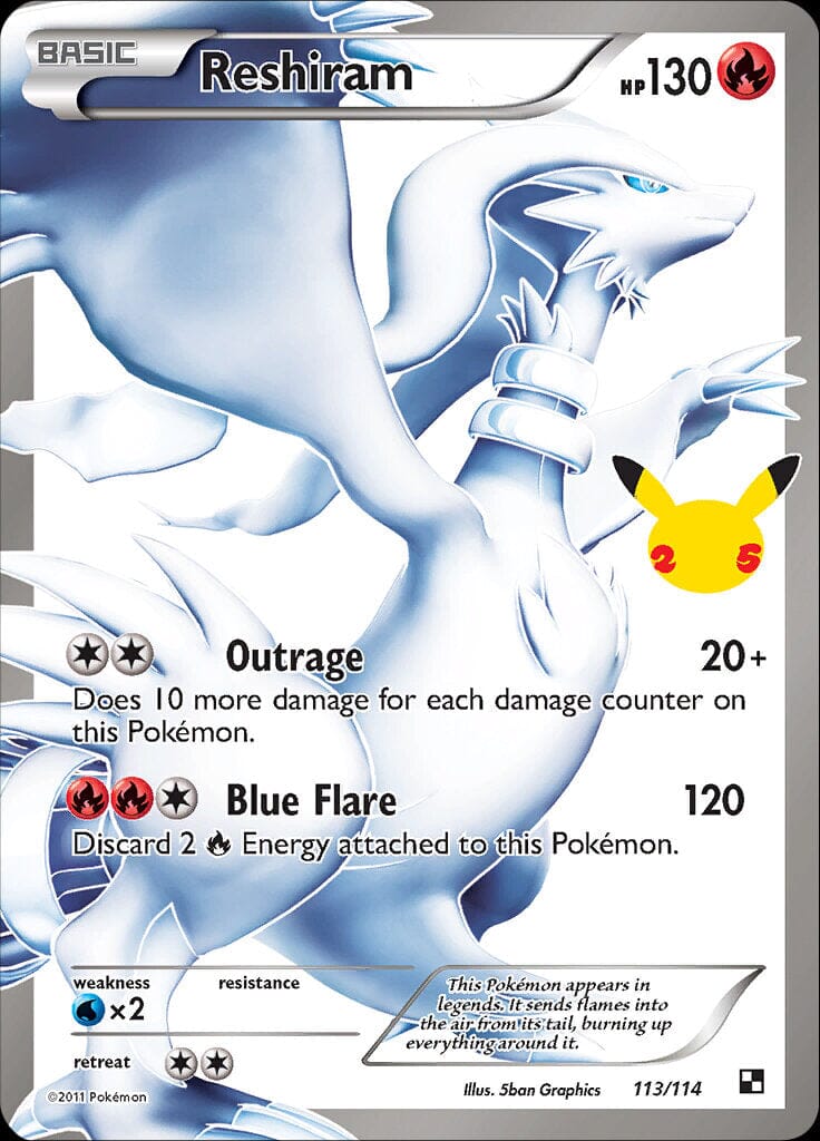 Reshiram (113/114) [Celebrations: 25th Anniversary - Classic Collection] Pokemon Single Pokémon  | Multizone: Comics And Games