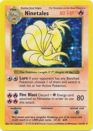Ninetales (12/102) [Base Set Shadowless Unlimited] Pokemon Single Pokémon  | Multizone: Comics And Games