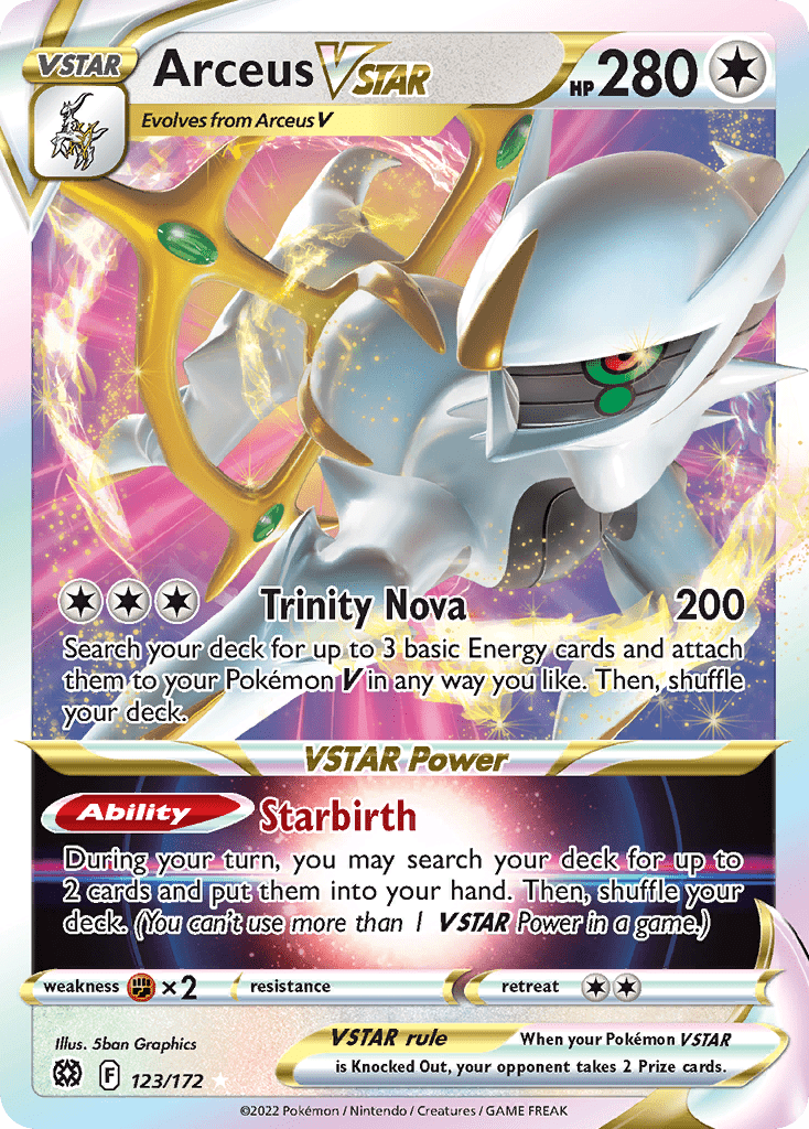 Arceus VSTAR (123/172) (Metal Card) [Sword & Shield: Brilliant Stars] Pokemon Single Pokémon  | Multizone: Comics And Games
