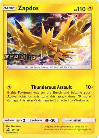 Zapdos (SM159) (Staff) [Sun & Moon: Black Star Promos] Pokemon Single Pokémon  | Multizone: Comics And Games