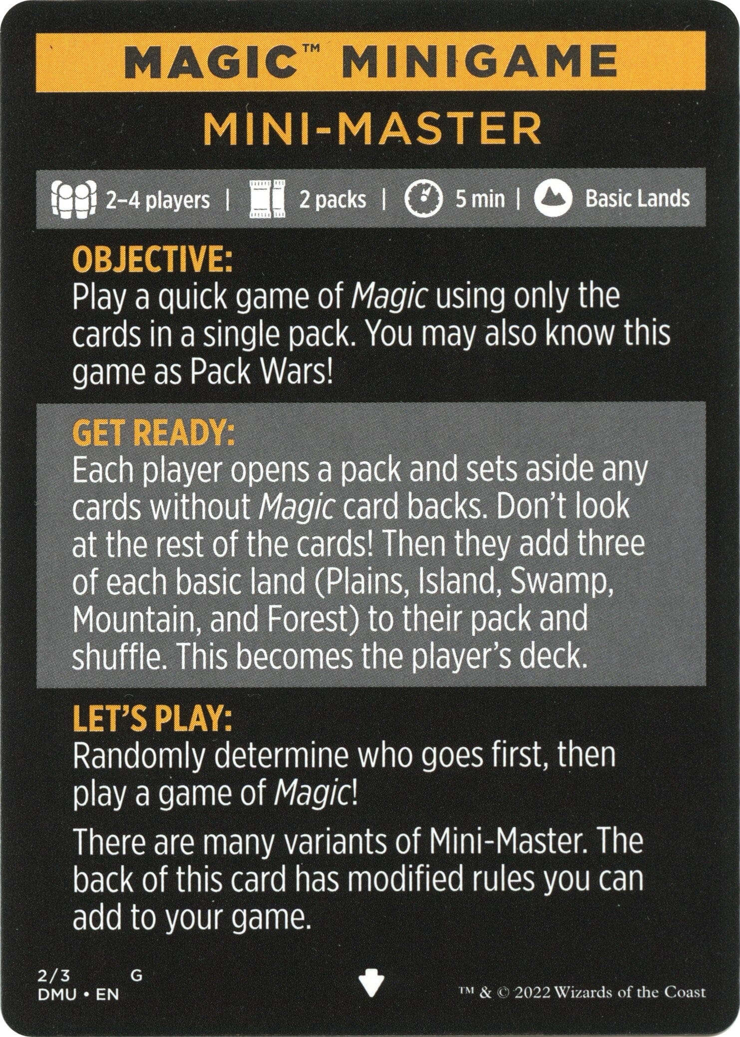 Mini-Master (Magic Minigame) [Dominaria United Minigame] MTG Single Magic: The Gathering  | Multizone: Comics And Games