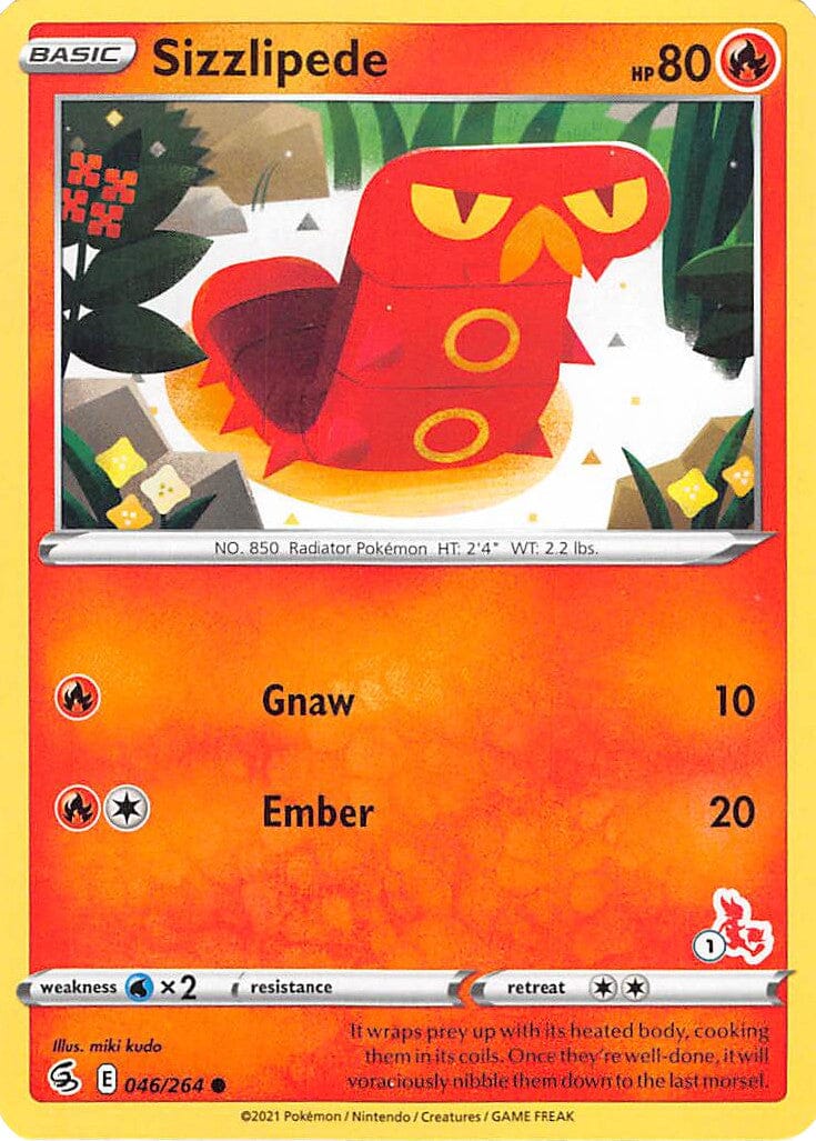 Sizzlipede (046/264) (Cinderace Stamp #1) [Battle Academy 2022] Pokemon Single Pokémon  | Multizone: Comics And Games