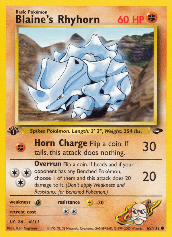 Blaine's Rhyhorn (65/132) [Gym Challenge 1st Edition] Pokemon Single Pokémon  | Multizone: Comics And Games