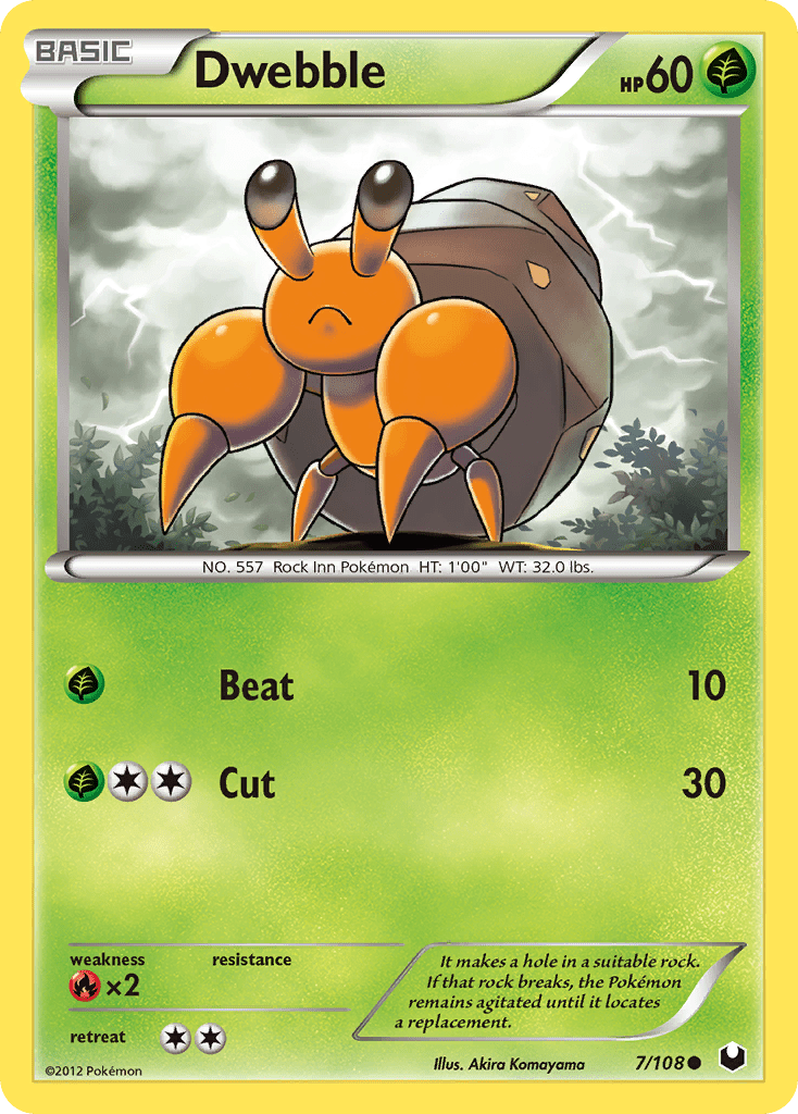 Dwebble (7/108) [Black & White: Dark Explorers] Pokemon Single Pokémon  | Multizone: Comics And Games