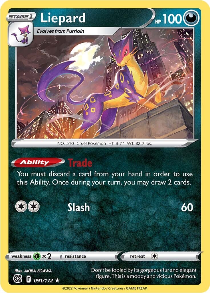 Liepard (091/172) [Sword & Shield: Brilliant Stars] Pokemon Single Pokémon  | Multizone: Comics And Games
