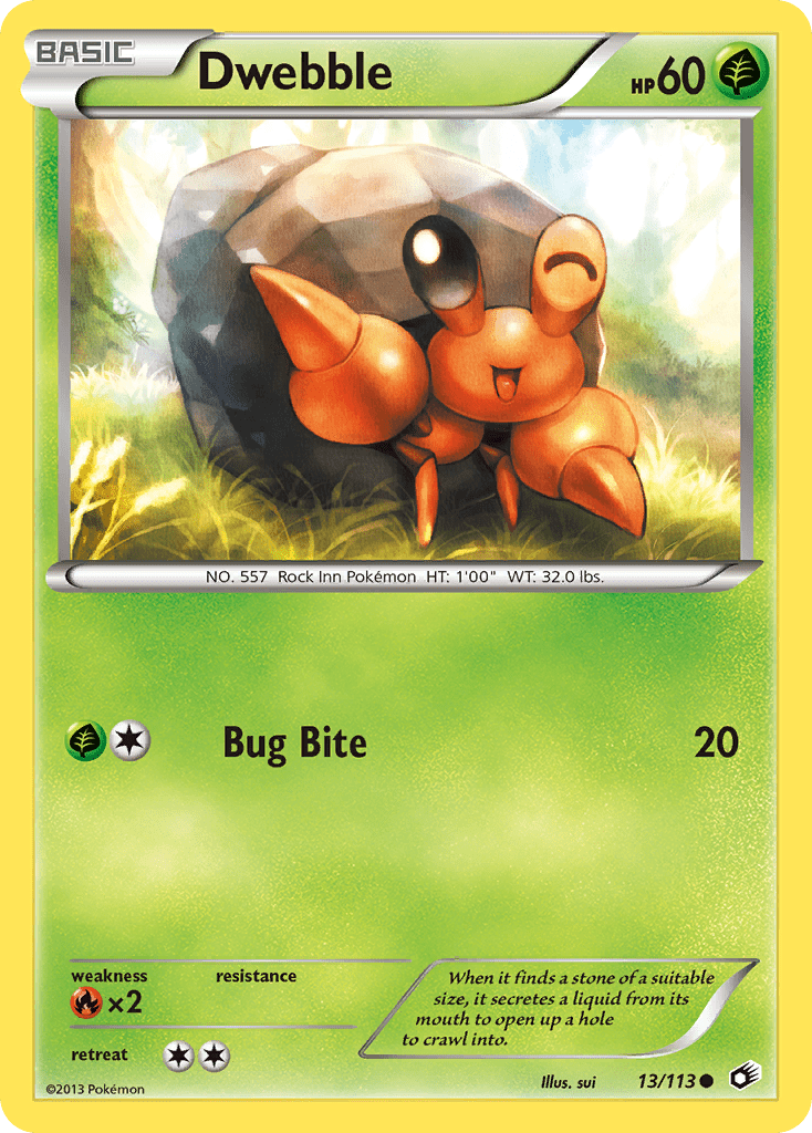 Dwebble (13/113) [Black & White: Legendary Treasures] Pokemon Single Pokémon  | Multizone: Comics And Games