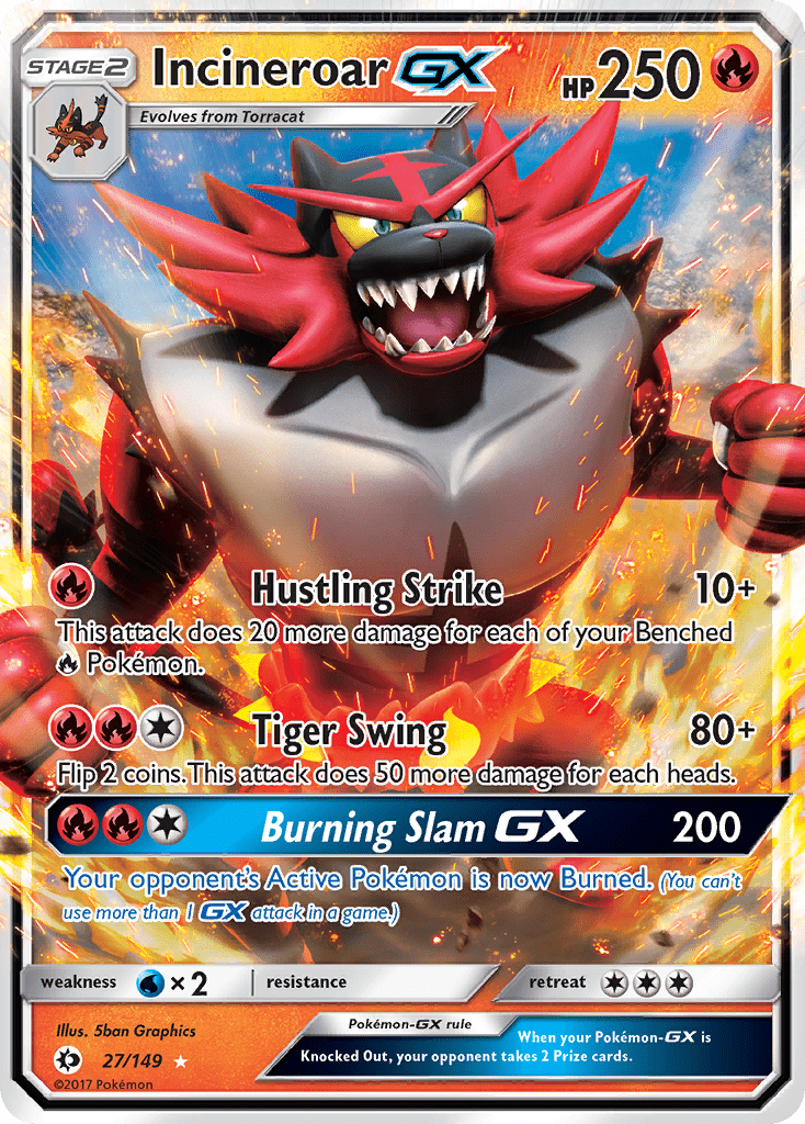 Incineroar GX (27/149) [Sun & Moon: Base Set] Pokemon Single Pokémon  | Multizone: Comics And Games