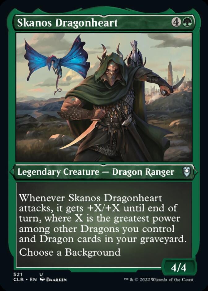 Skanos Dragonheart (Foil Etched) [Commander Legends: Battle for Baldur's Gate] MTG Single Magic: The Gathering  | Multizone: Comics And Games