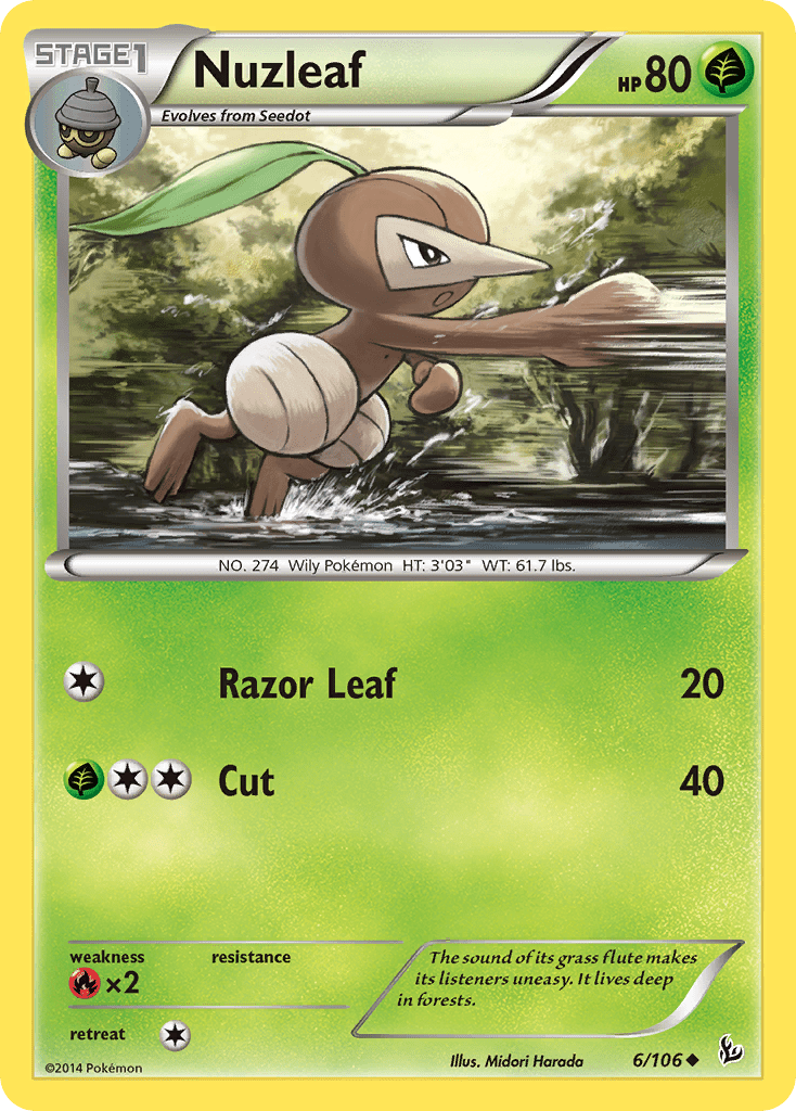 Nuzleaf (6/106) [XY: Flashfire] Pokemon Single Pokémon  | Multizone: Comics And Games